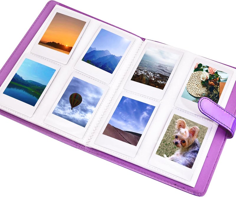 Sunmns Accessories Bundle Kit Compatible with Fujifilm Instax Mini 12 11 9 8 90 70 Instant Camera, Include Album, Film Stickers, Photo Frames, Hanging Frame, Strap (Bright Purple) - Image 2